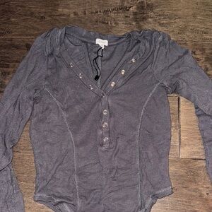 Garage Gray Long Sleeve Polo Bodysuit